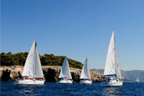 Segelyachten bei einer Fun-Regatta