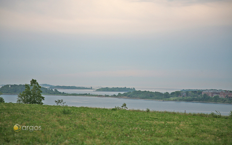 Aussicht auf Boston Harbor Islands von Spectacle Island