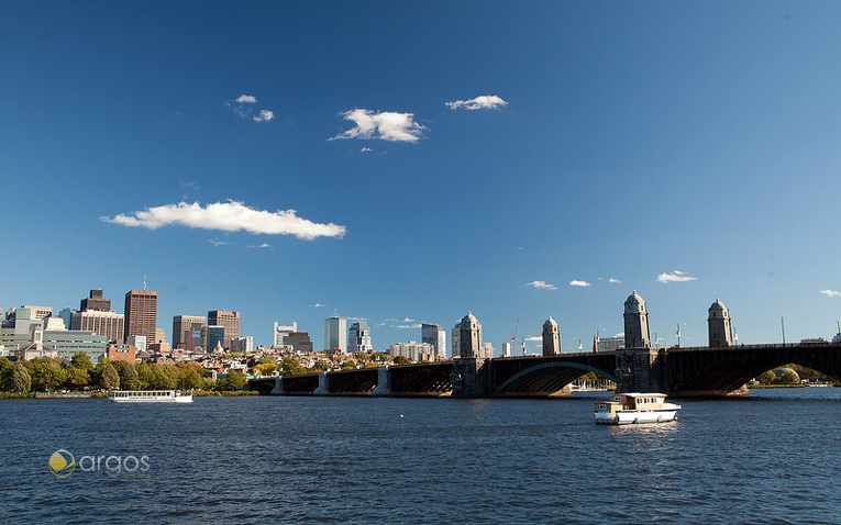 Skyline von Boston und Charles River