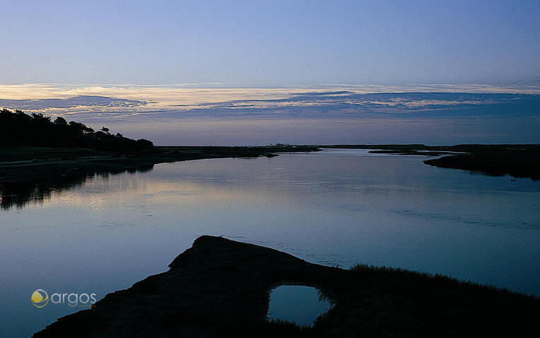 Sonnenaufgang im Naturschutzgebiet Ria Formosa