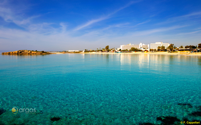 Blick auf den Strand von Agia Napa