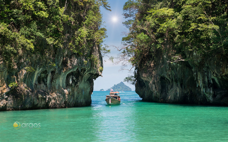 Die Insel Koh Hong vor der Küste Krabis