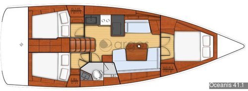 1 Oceanis 41.1  Verfügbar in Balearen und Spanische Mittelmeerküste.