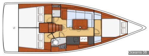 1 Oceanis 38  Verfügbar in Griechenland, Kroatien und Slowenien.