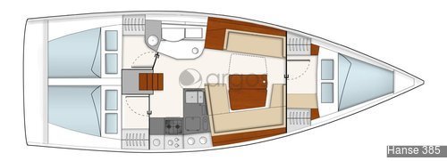 1 Hanse 385  Verfügbar in Griechenland und Kroatien.