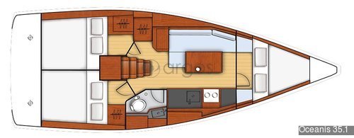 1 Oceanis 35.1  Verfügbar in Kroatien, Italien und Spanische Mittelmeerküste.