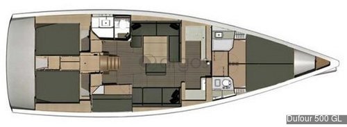 1 Dufour 500 GL  Verfügbar in Kroatien, Frankreich und Lee & Windward Islands.
