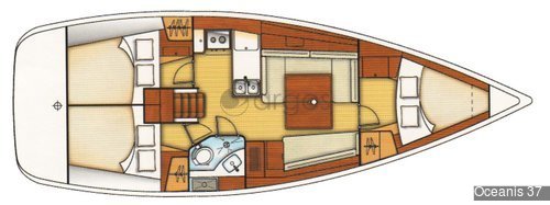 1 Oceanis 37  Verfügbar in Griechenland, Balearen und Kanaren.