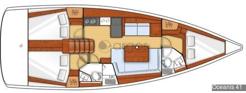 1 Oceanis 41  Verfügbar in Griechenland, Türkei, Kroatien, Balearen, Kanaren und Polynesien / Südsee.