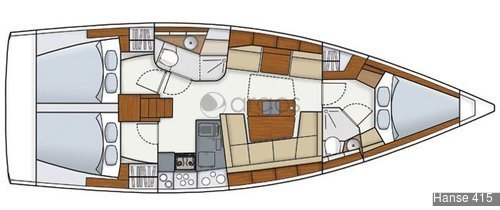 1 Hanse 415  Verfügbar in Griechenland, Kroatien und Italien.