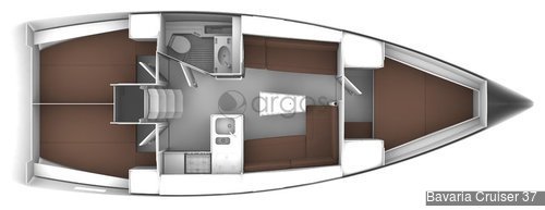 1 Bavaria Cruiser 37  Verfügbar in Griechenland, Türkei, Kroatien, Balearen und Holland.