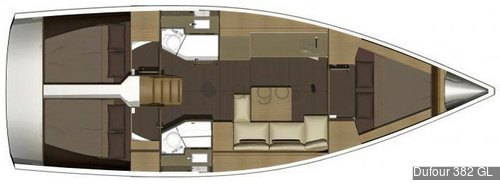 1 Dufour 382 GL  Verfügbar in Griechenland, Kroatien, Slowenien, Italien, Frankreich und Balearen.